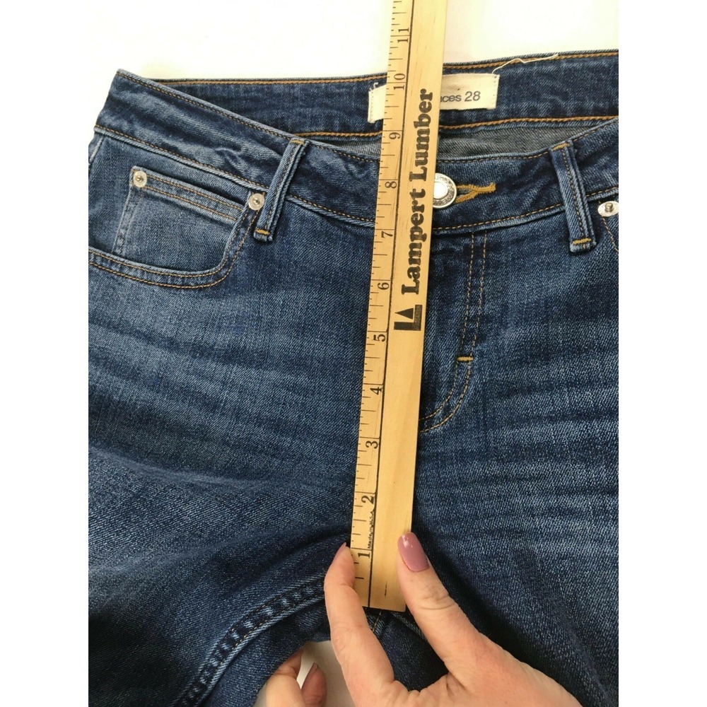 Maurices Pants Women's Size 28 REG Blue Denim Skinny Stretch Jeans Fringed Hem - Picture 6 of 10